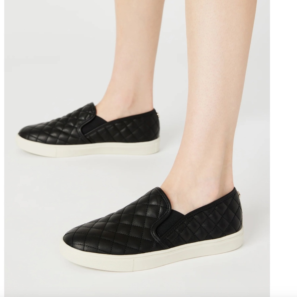 Steve Madden ECENTRCQ Quilted Slip-On Sneakers – Vegan Leather, Women’s Casual